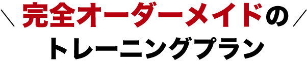 完全オーダーメイドのトレーニングプラン